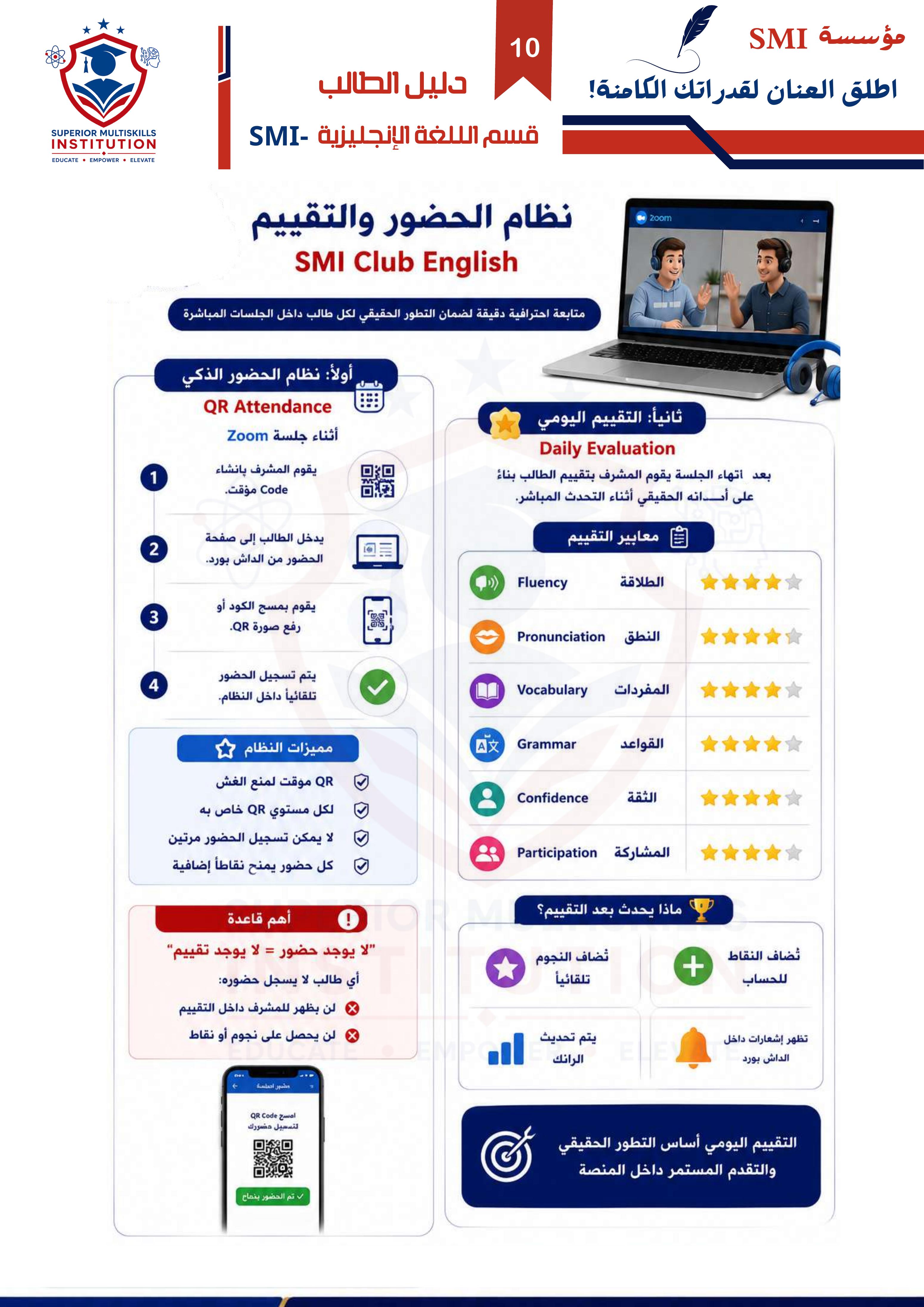 نظام التقييم اليومي في الفترات الثانوية